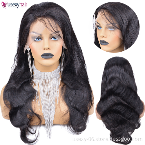 200 density hd lace wig 13x6 pre plucked bleached knots human hair bodywave wig natural 40 inch wig human hair lace front